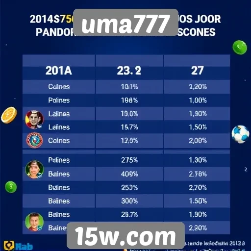 Estatísticas de jogos populares no uma777